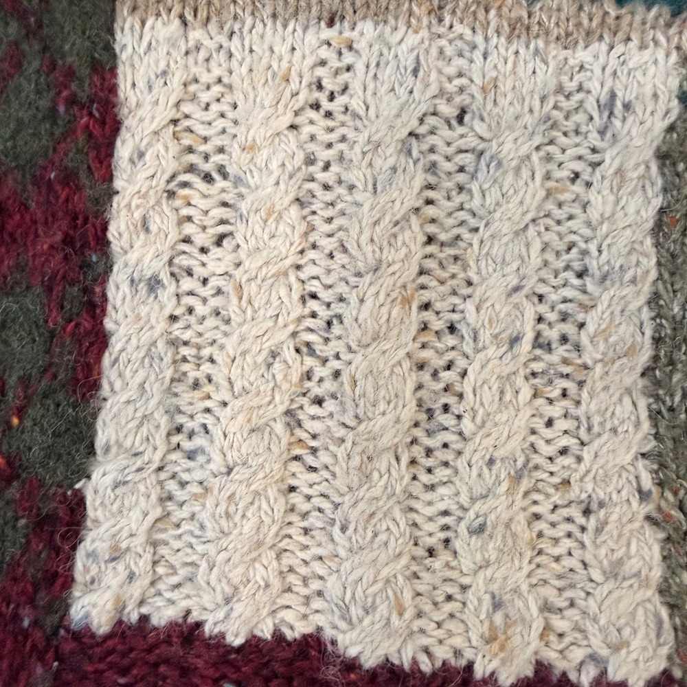 American Eagle Patchwork Handknit Sweater Sml Chu… - image 4